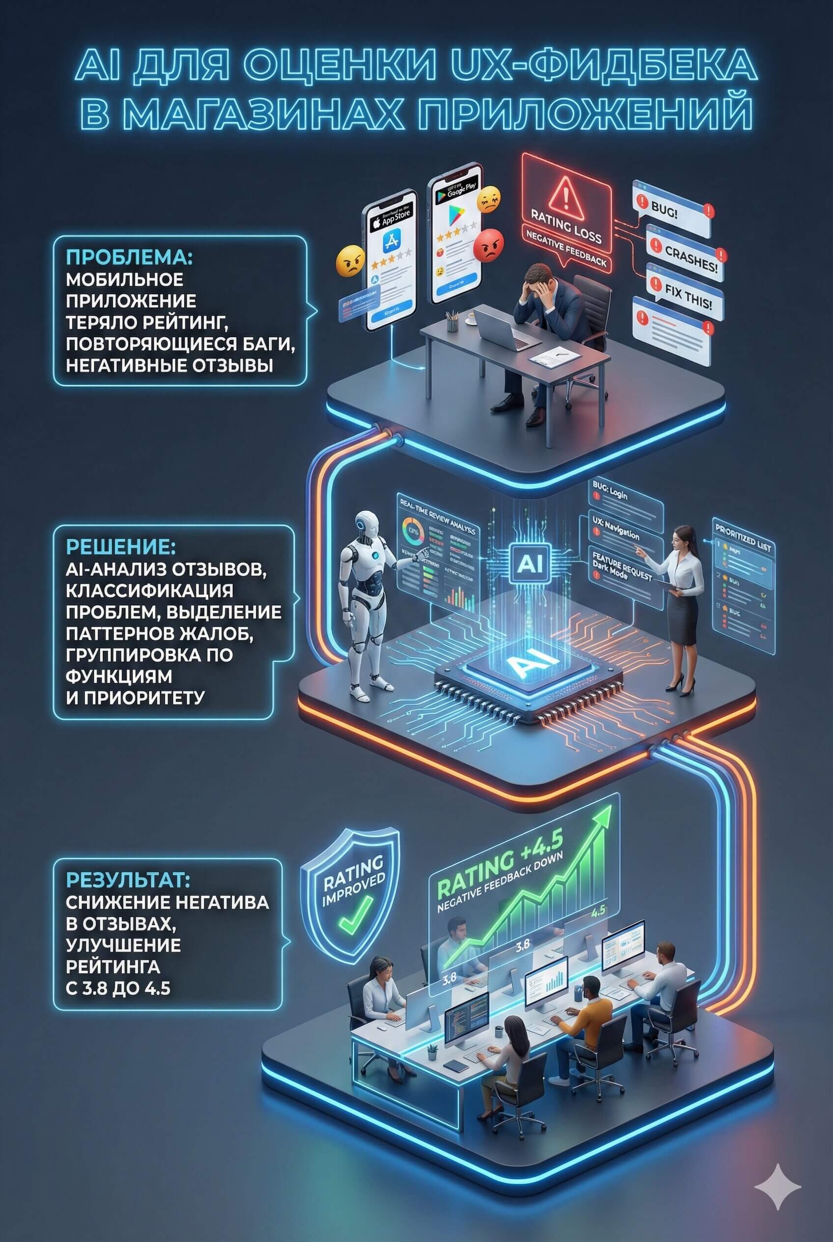 AI-автоматизация анализа UX-фидбека в магазинах мобильных приложений