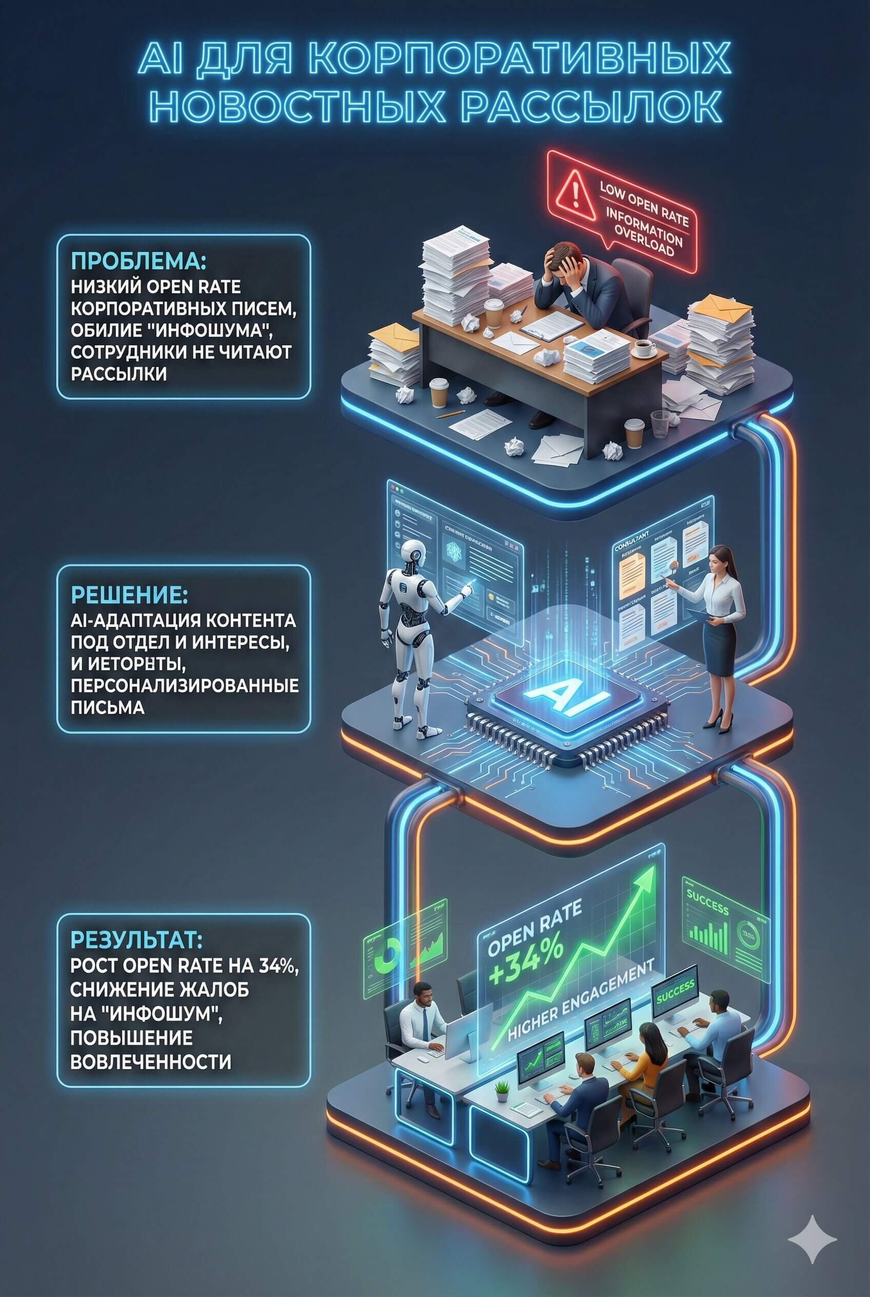 AI-рассылки для сотрудников: умные корпоративные новости