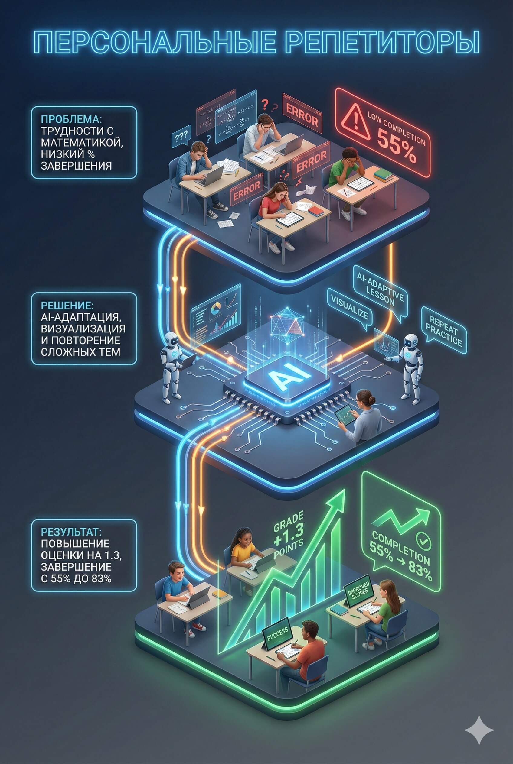 AI-репетитор: рост завершаемости курсов до 83%