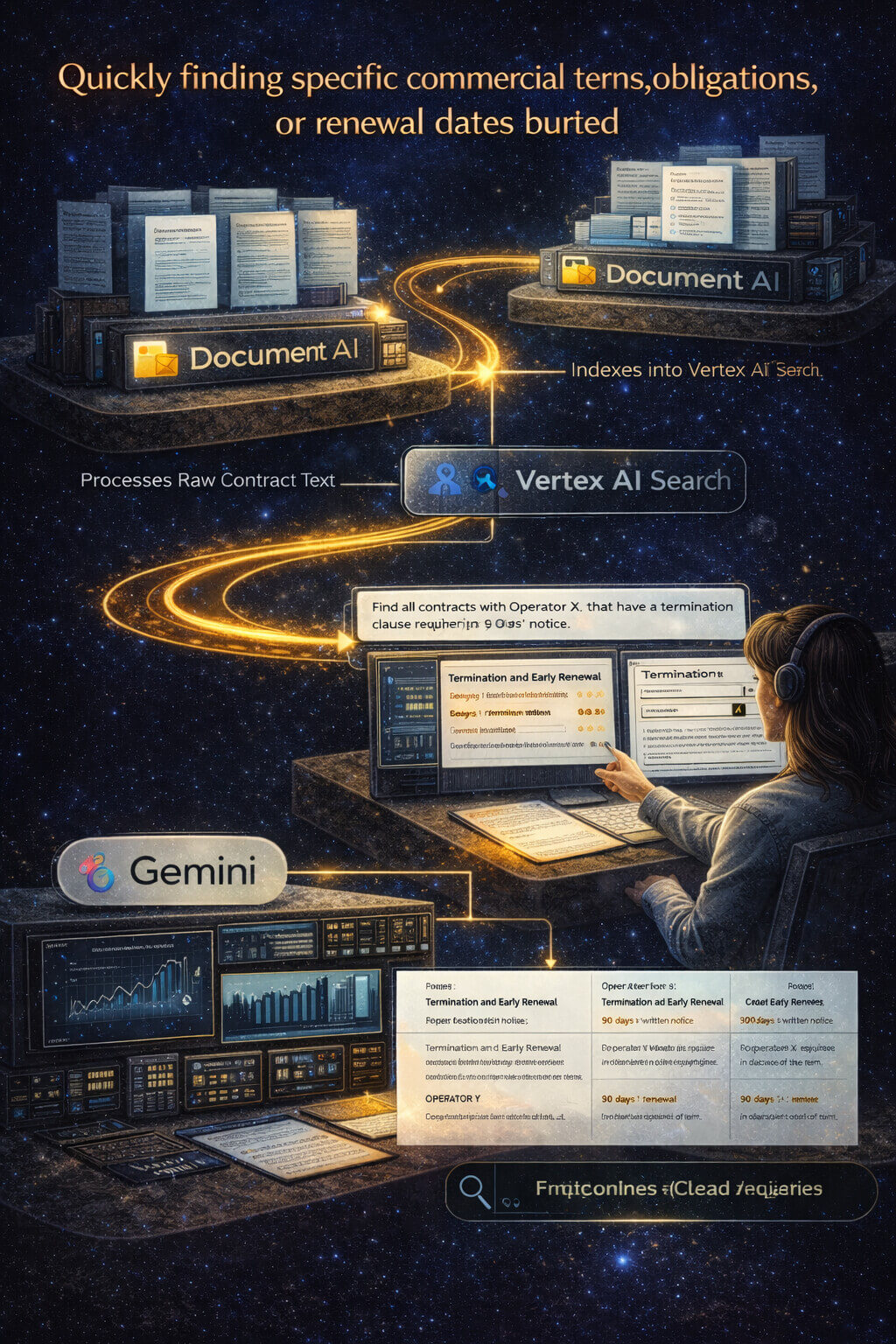 Анализ коммерческих договоров телеком Document AI и Vertex AI Search