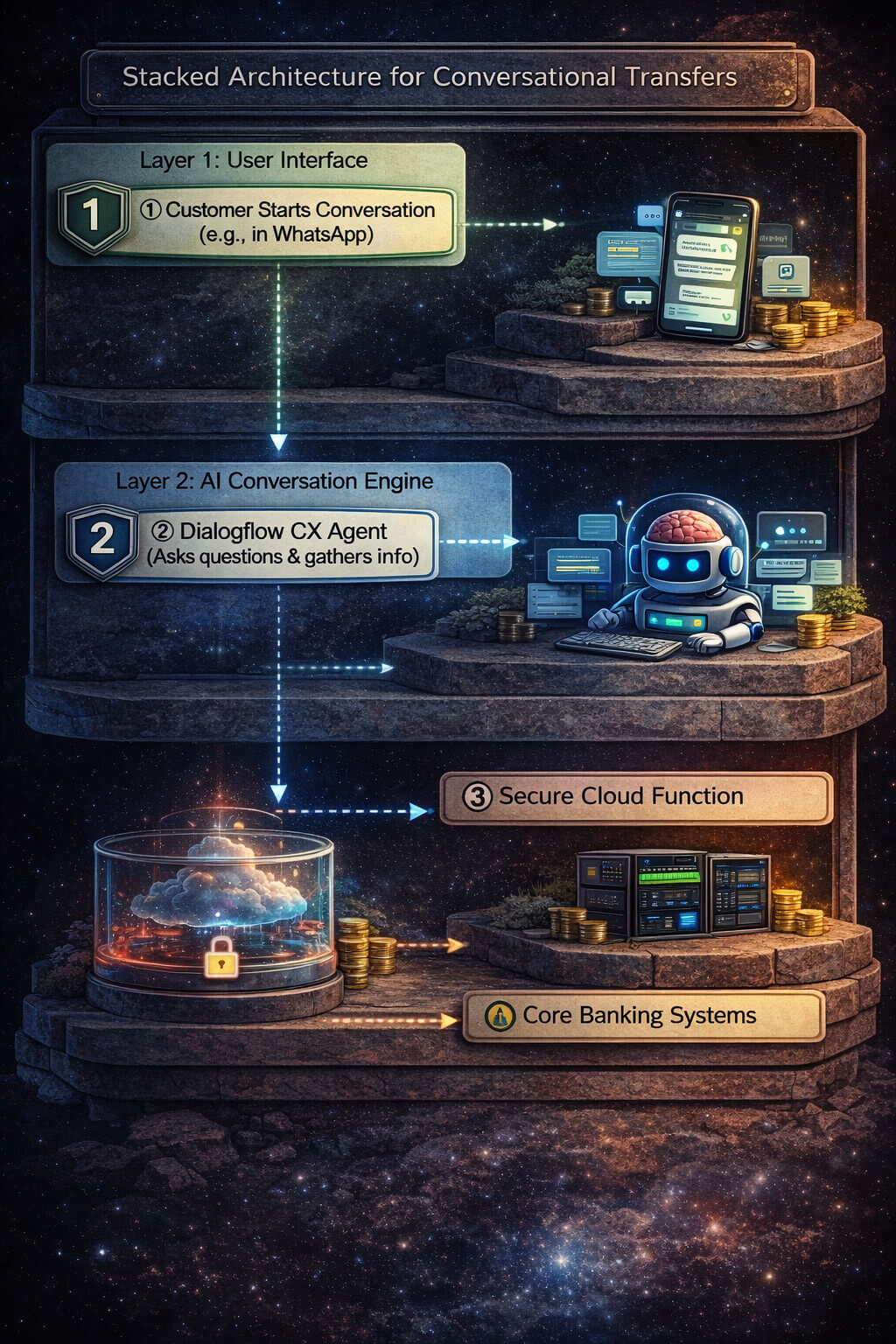 Чат-бот для международных переводов Dialogflow CX и Cloud Functions